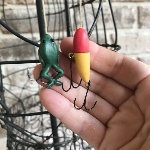 Fish Ornament Frog Sinker Lures Retro Christmas - Picture 3 of 8